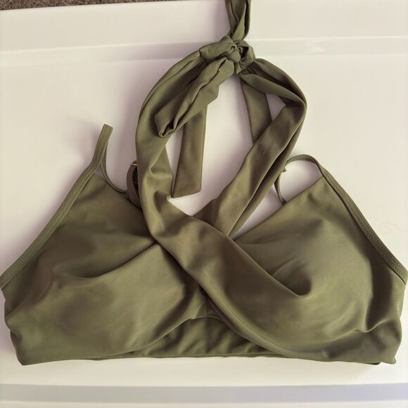 2 Piece Crisscross Strap Across Body Ruched Full Coverage Bottom Swimsuit Sm. #A - Picture 3 of 8